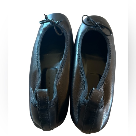 Italic Italian Leather Ballet Flats Black Square Toe Minimalist Bow EU 39.5 - Picture 2 of 7